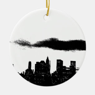 Pop Art Black White NYC New York City Julgransprydnad Keramik