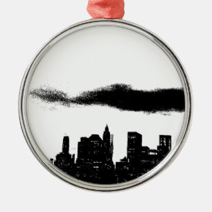 Pop Art Black White NYC New York City Julgransprydnad Metall