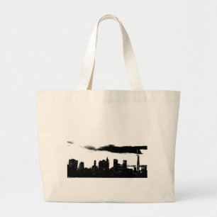 Pop Art Black White NYC New York City Jumbo Tygkasse