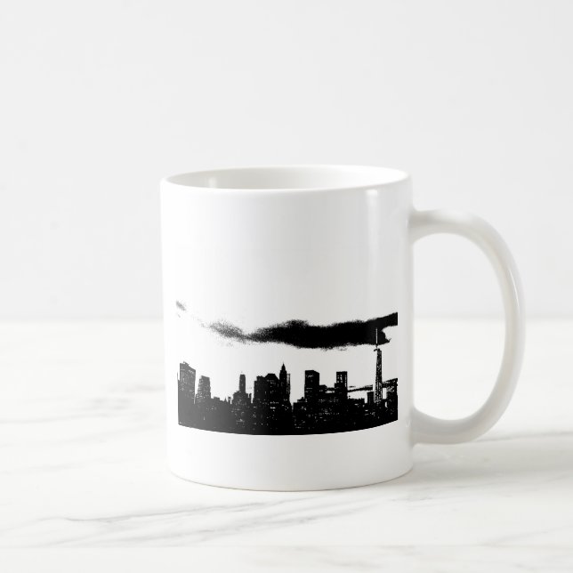 Pop Art Black White NYC New York City Kaffemugg (Höger)