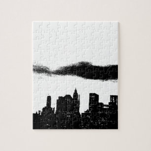 Pop Art Black White NYC New York City Pussel