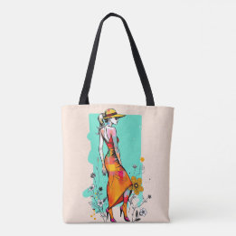 Pop Art Botanisk Dröm Totebag 🌈🌼 Tygkasse