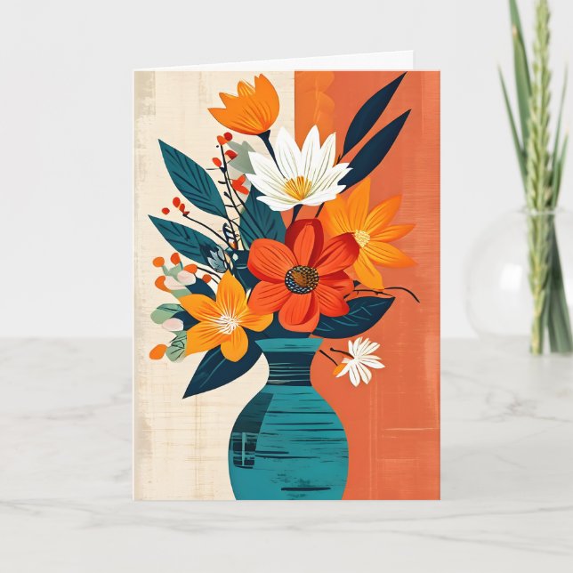 Pop Art Bouquet Mors dag Kort (Framsida)