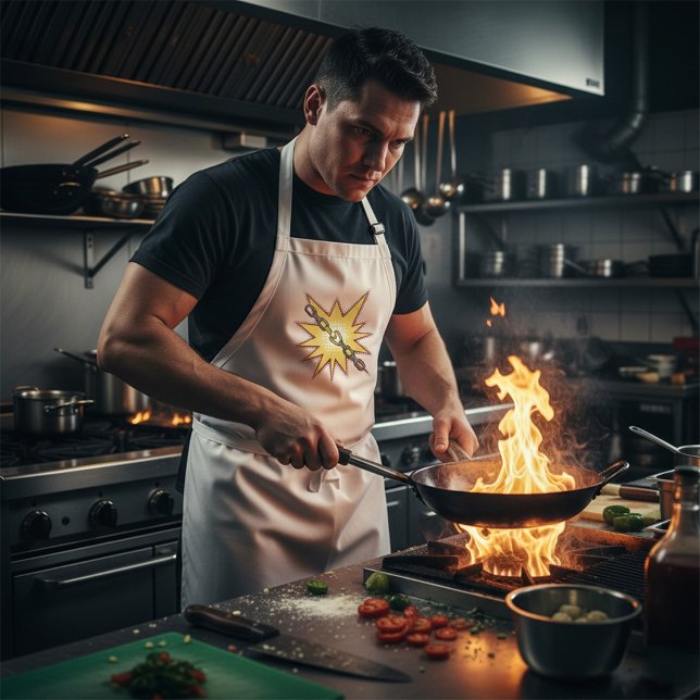 Pop Art Broken Chain Explosion fet Tecknad Stil Förkläde (Skapare uppladdad)