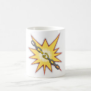 Pop Art Broken Chain Explosion fet Tecknad Stil Kaffemugg