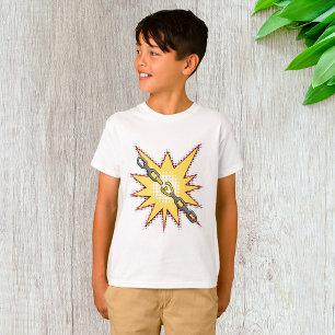 Pop Art Broken Chain Explosion fet Tecknad Stil T Shirt