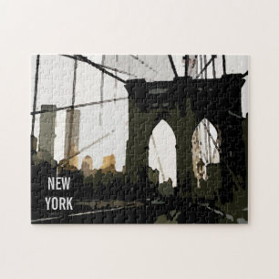 Pop Art Brooklyn Bridge ıllustration New York City Pussel