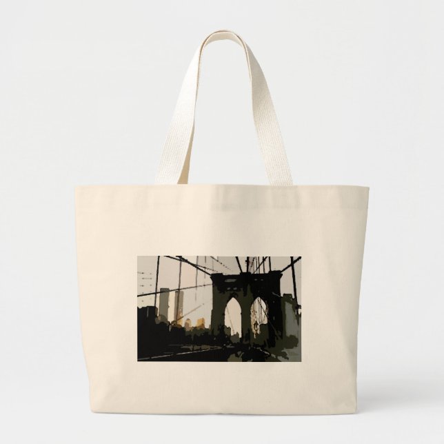 Pop Art Brooklyn Bridge Jumbo Tygkasse (Framsidan)