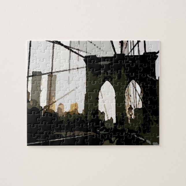 Pop Art Brooklyn Bridge Pussel (Horisontell)