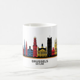 Pop Art Brussels Skyline 1 Kaffemugg