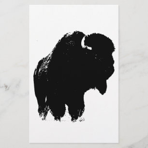Pop Art Buffalo Bison Silhouette Brevpapper