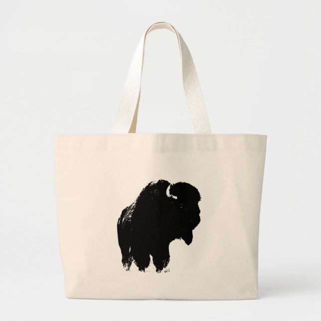 Pop Art Buffalo Bison Silhouette Jumbo Tygkasse (Framsidan)