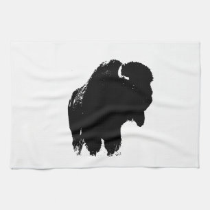 Pop Art Buffalo Bison Silhouette Kökshandduk