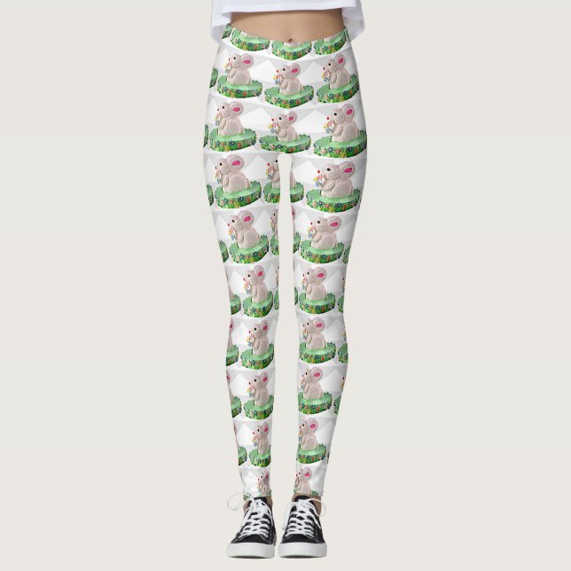 Pop Art Bunny Cake Leggings (Framsida)