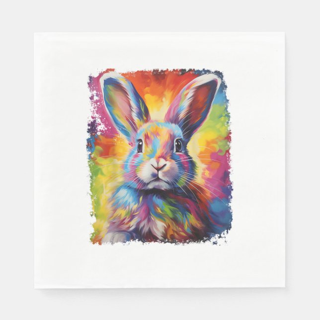 Pop Art Bunny Rabbit Pappersservett (Framsidan)