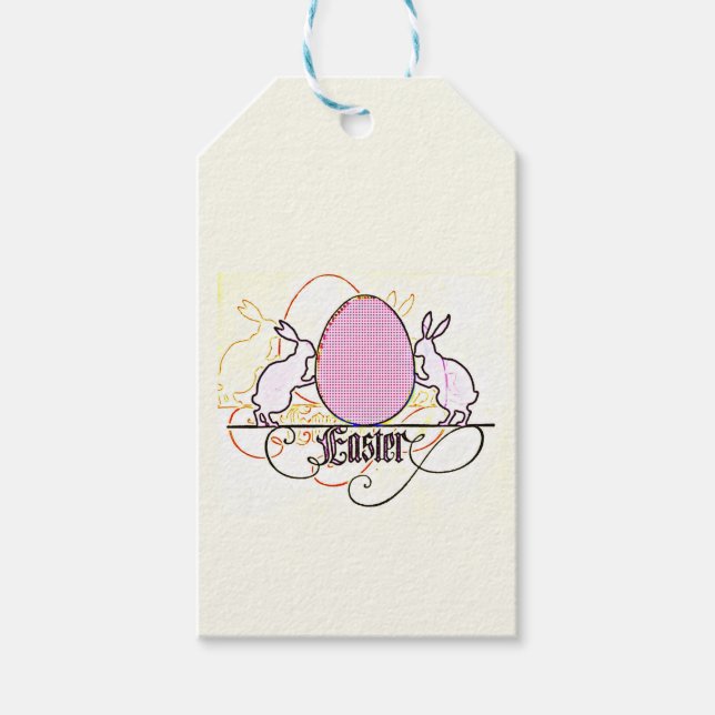 Pop Art Bunny Silhouttes Presentetikett (Framsidan)