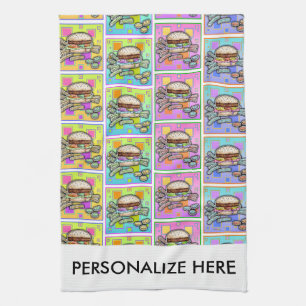 POP ART BURGER (Hamburger) Kökshandduk