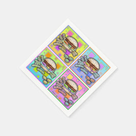 POP ART BURGER PAPPERSSERVETT