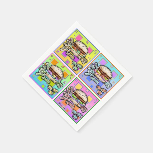 POP ART BURGER PAPPERSSERVETT (Hörn)