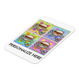 POP ART BURGER Pop Art HAMBURGER med FRIES. A cla Magnet