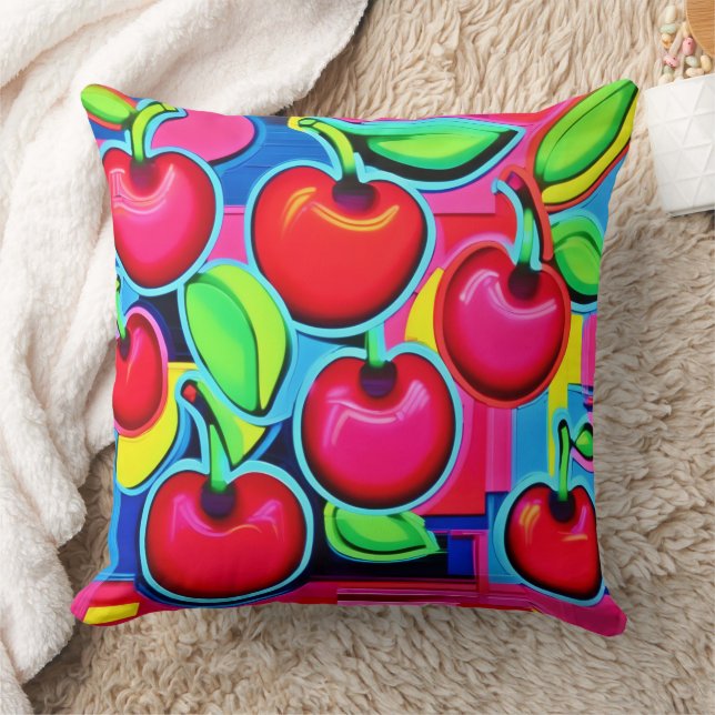 Pop Art Cherry Burst Kudde (Filt)