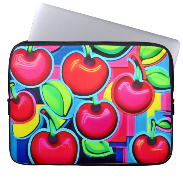 Pop Art Cherry Burst Laptop Fodral (Framsidan)