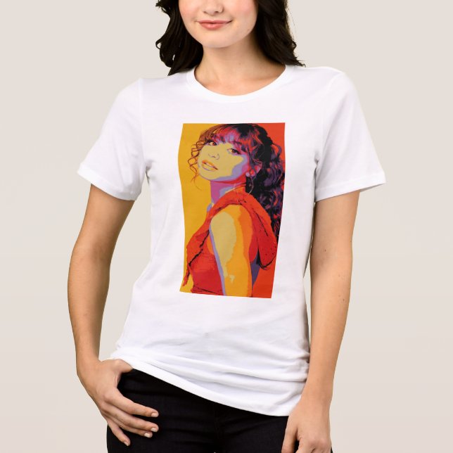 Pop Art Chic Tjej T Shirt (Framsida)