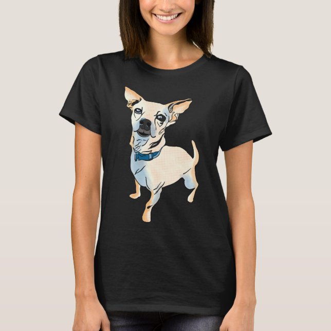 Pop Art Chihuahua Hund aveln Graphic Ensam T Shirt (Framsida)