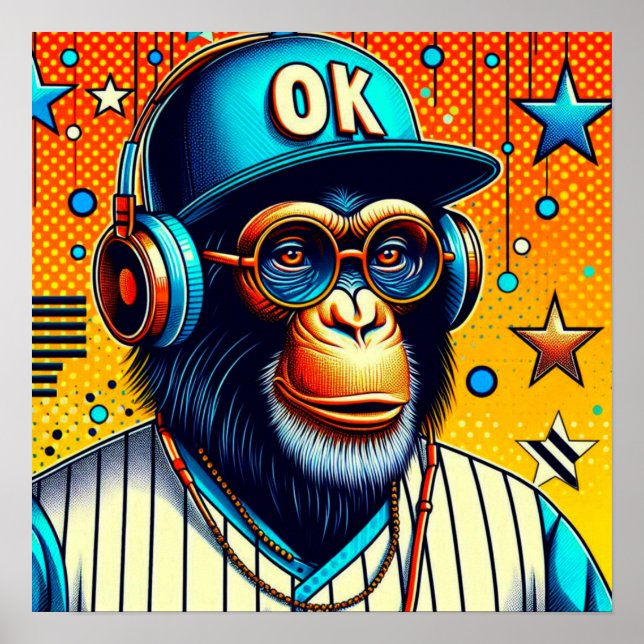 POP-ART CHIMP 8 POSTER (Framsidan)