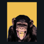 Pop Art Chimpanzase Stickar ut Tunga Poster<br><div class="desc">Digital Computer Animal Art - College Pop Art - Vild Animal Computer Bilder</div>