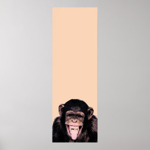Pop Art Chimpanzase Stickar ut Tunga Poster