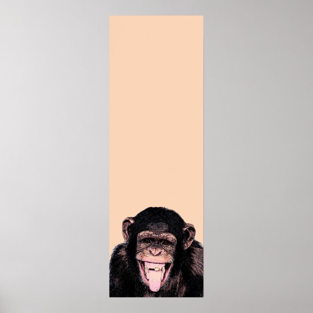 Pop Art Chimpanzase Stickar ut Tunga Poster (Framsidan)