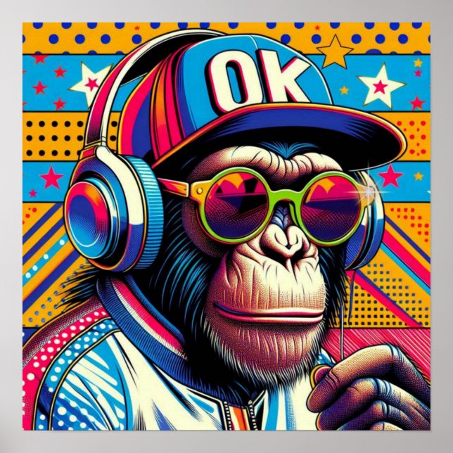 POP-ART CHIMPANZEE 10 POSTER (Framsidan)