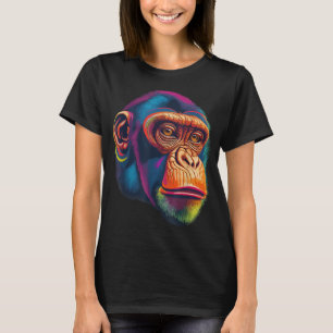 Pop Art Chimpanzee Chimp Animal Monkey Ansikte Ape T Shirt