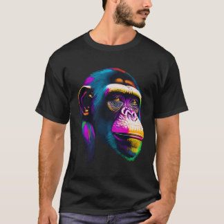 Pop Art Chimpanzee Chimp Animal Monkey Ansikte Ape T Shirt