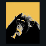 Pop Art Chimpanzee Poster<br><div class="desc">Digital Computer Animal Art - College Pop Art - Vild Animal Computer Bilder</div>
