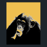 Pop Art Chimpanzee Poster<br><div class="desc">Digital Computer Animal Art - College Pop Art - Vild Animal Computer Bilder</div>