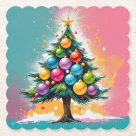 Pop Art Christmas Oversized Colorful Ornaments Underlägg Papper