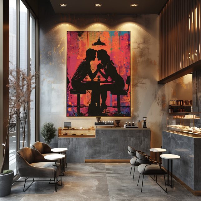 Pop Art: Cita Romántica en Silueta Fototryck (Skapare uppladdad)