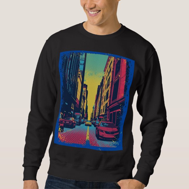 Pop Art City Vibes T-Shirt Sweatshirt (Framsida)