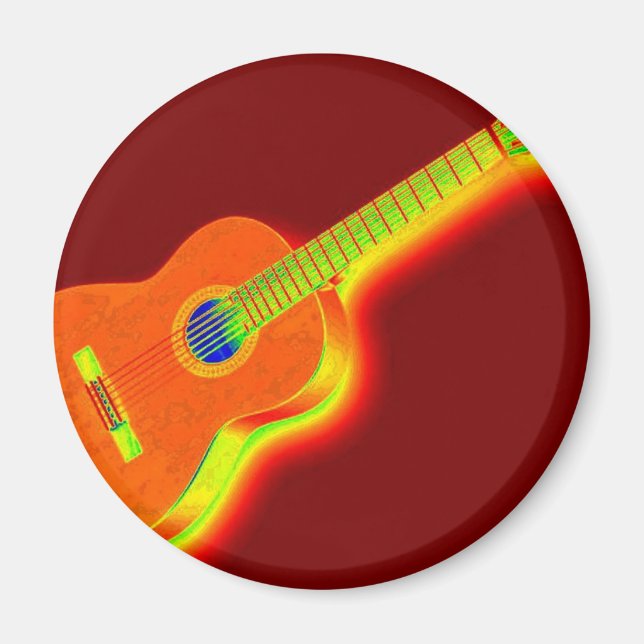 Pop Art Classic Guitar Magnet (Framsidan)