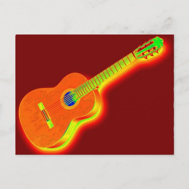 Pop Art Classic Guitar Vykort (Framsida)