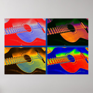 Pop Art Classic Spain Guitar Poster
