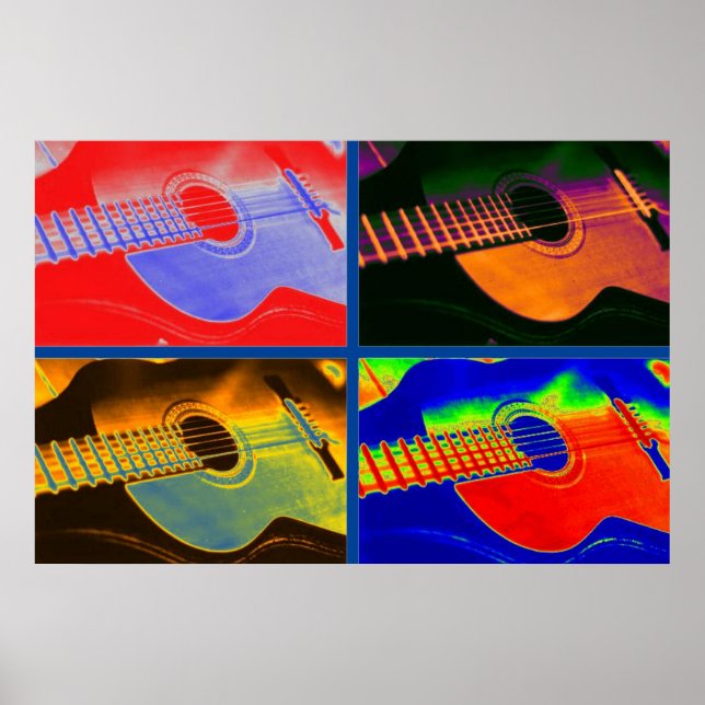 Pop Art Classic Spain Guitar Poster (Framsidan)