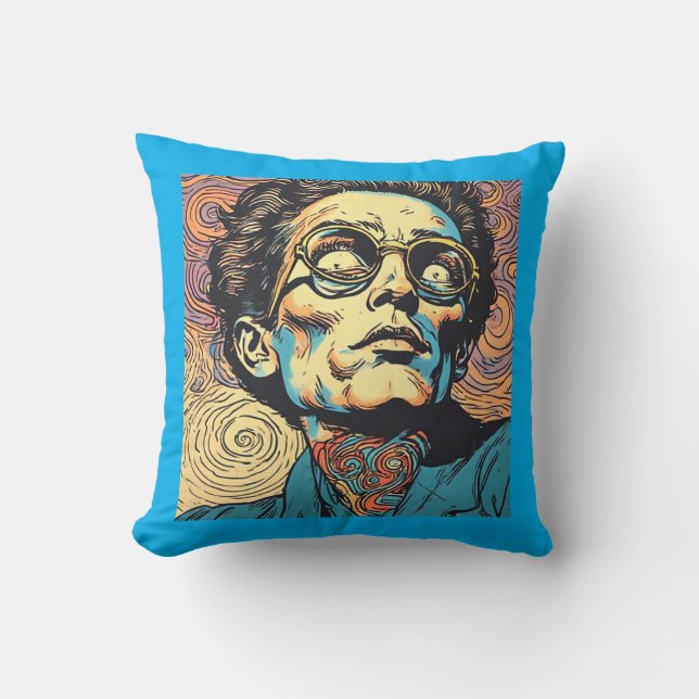 Pop Art Comic Book Character Psychedelic Pillow Kudde (Framsida)