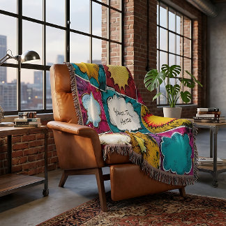 Pop Art Comic Panel Throw Blanket Filt