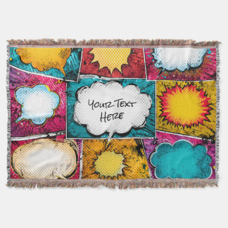 Pop Art Comic Panel Throw Blanket Filt