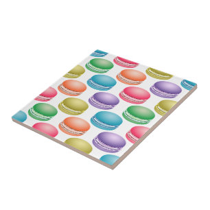 Pop Art Cookies Colorful Macarons Kakelplatta