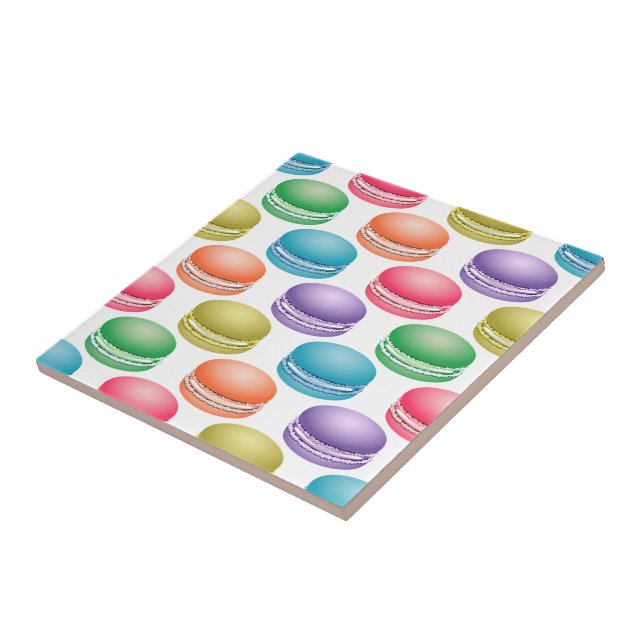 Pop Art Cookies Colorful Macarons Kakelplatta (Sidan)