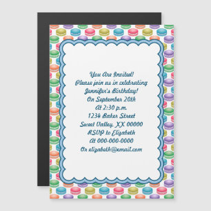 Pop Art Cookies Colorful Macarons Magnetisk Inbjudningskort